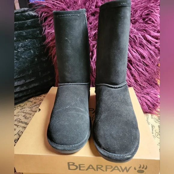 BearPaw size 10  Suede Emma boots-black - Picture 5 of 9